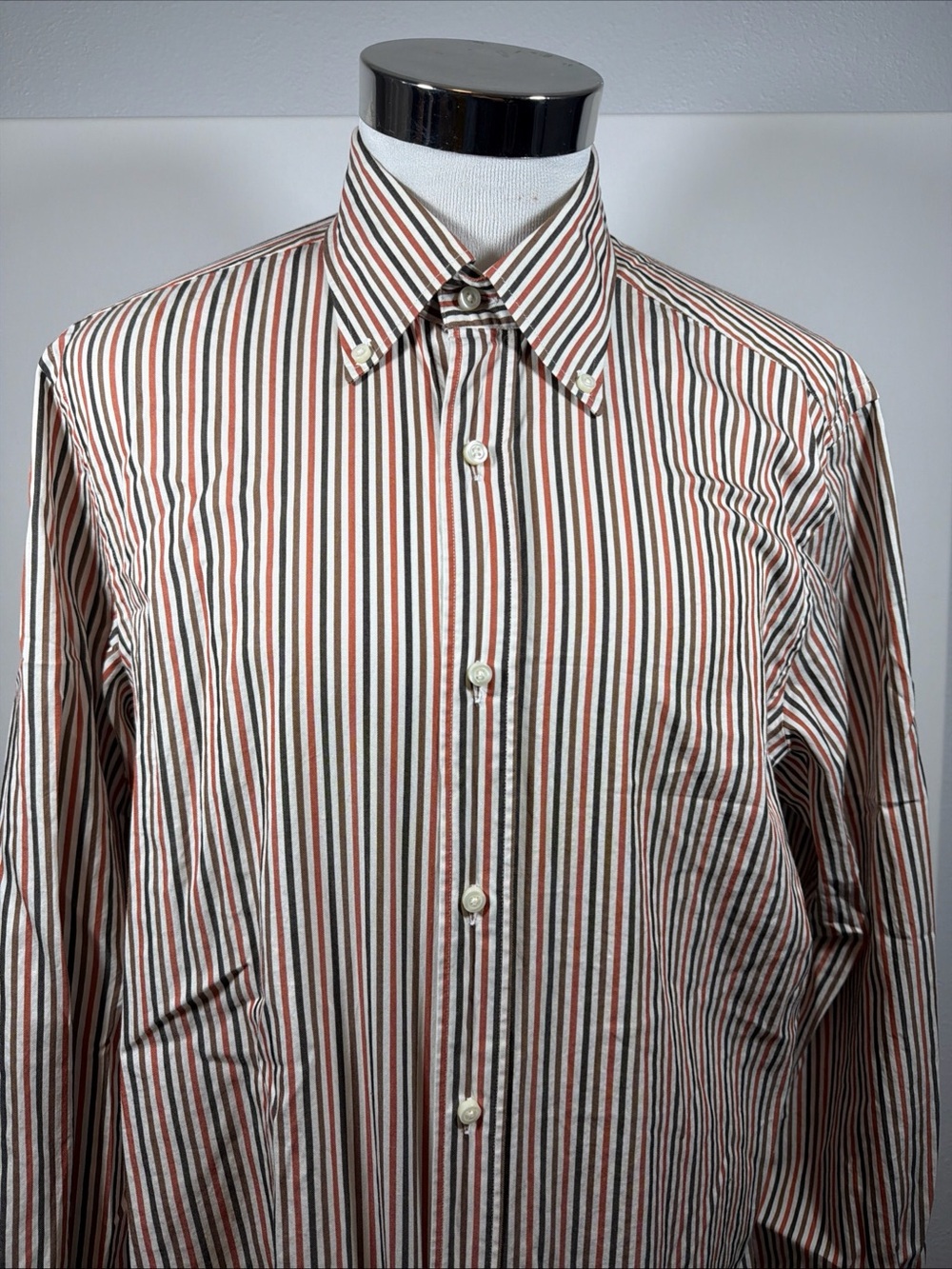 Massimo Dutti Button Up Long Sleeve Designer Striped Colorful  XL
